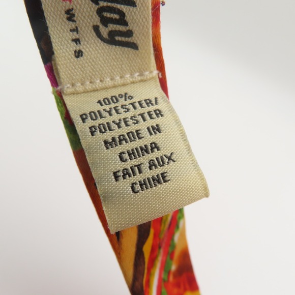 Tuesday Bow Tie Brown Red Hamburgers 2.75" Wide Self Tie Polyester - Picture 4 of 5